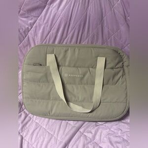 KeepCool Olive Green Quilted Tote Bag